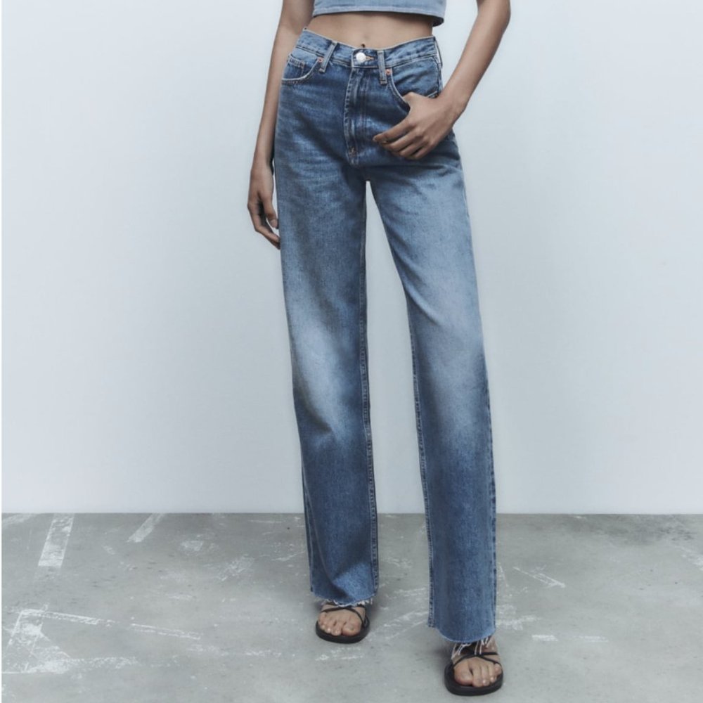 Zara Wide Leg Jeans - Blue Size 4
